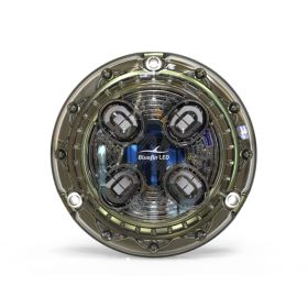 Vue de face du projecteur sous-marin Bluefin Piranha P4 | Éclairage sous-marin d'ambiance