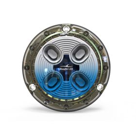 Eclairage sous marin Piranha P4 Polymer | Blanc/Bleu BLUEFIN Vue de face du projecteur sous-marin Bluefin Piranha P4 | Éclairage sous-marin d'ambiance