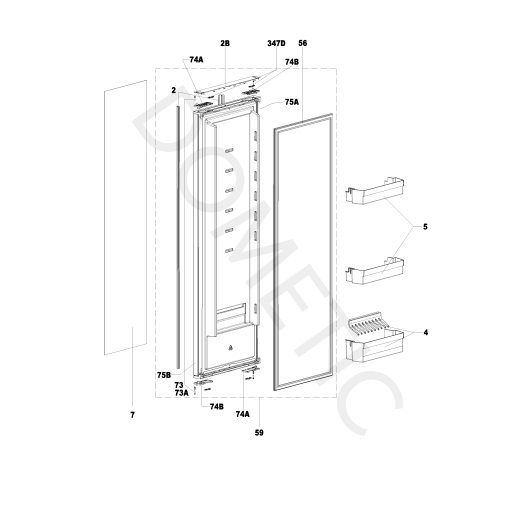 Pièces détachées réfrigérateur DOMETIC RC10.4P.100 | remplacement par des pièces d'origine constructeur