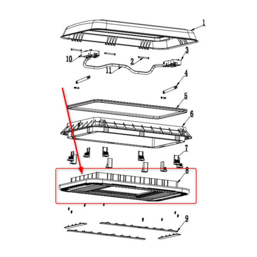 Cadre intérieur blanc 700 x 500 mm pour lanterneau CARBEST Panorama sans aération permanente