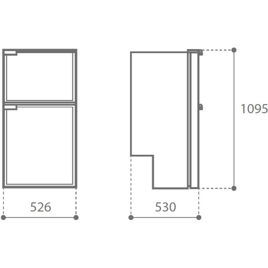 VITRIFRIGO DP150iD CHR - Schéma dimensions extérieur