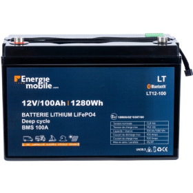 Batterie Lithium 12V 100Ah - ENERGIE MOBILE LT 12-100 PHOENIX vu face.