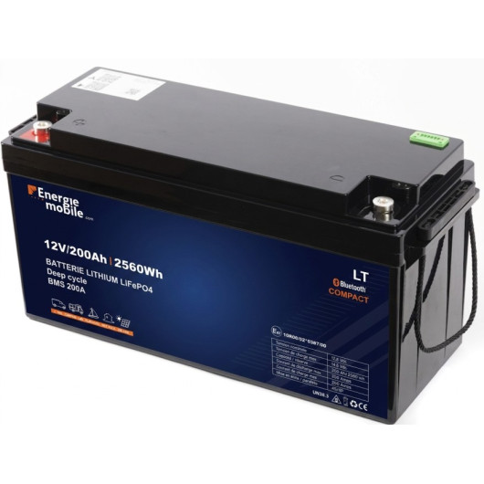 Batterie Lithium LT 12-200 HD PHOENIX ENERGIE MOBILE vu droite.