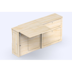 Meuble bois latéral grande table A3V2 Trafic 3 L2 Simple Vans