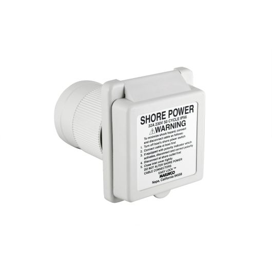 Socle carré Easy Lock MARINCO en polyester pour prise de quai 32 A | Distribution électrique dans le bateau