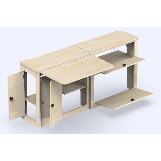 Meuble latéral grande table L2 (XL) A3V2 - Jumpy / Expert 3 - SIMPLE VANS - vue meubles ouverts