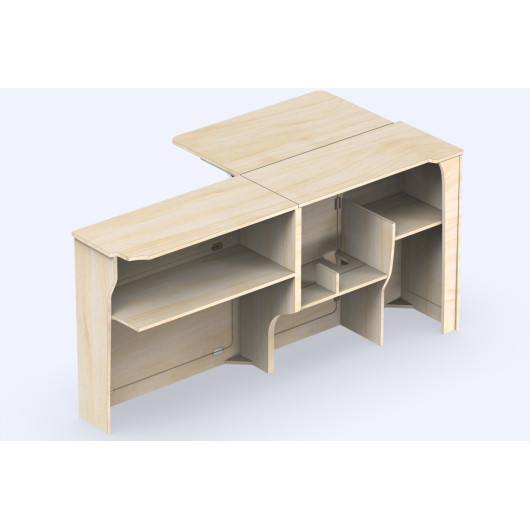 Meuble latéral grande table L2 (XL) A3V2 - Jumpy / Expert 3 - SIMPLE VANS - vue arrière