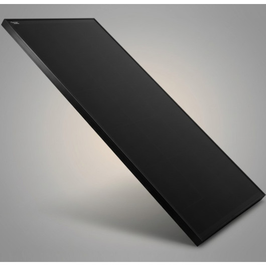 Panneau solaire rigide HPX 130N Full Black ENERGIE MOBILE vu côté gauche et dessus.