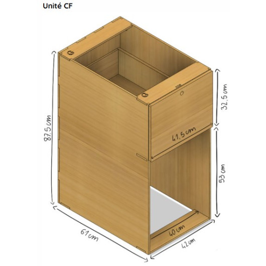 Kit cuisine Door Kitchen SIMPLE VANS - dimensions unité CF