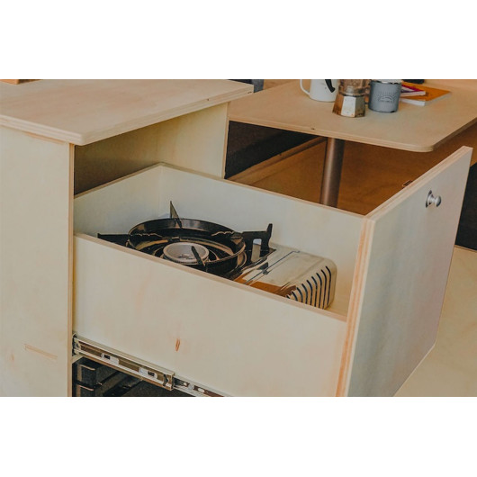 Kit cuisine Door Kitchen SIMPLE VANS - 1 tiroir ouvert zommé