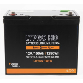 Batterie lithium LiFePO4 Energie Mobile LTPRO HD 12V 100Ah 1280Wh