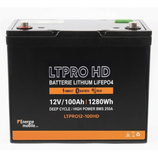 Batterie lithium LiFePO4 Energie Mobile LTPRO HD 12V 100Ah 1280Wh