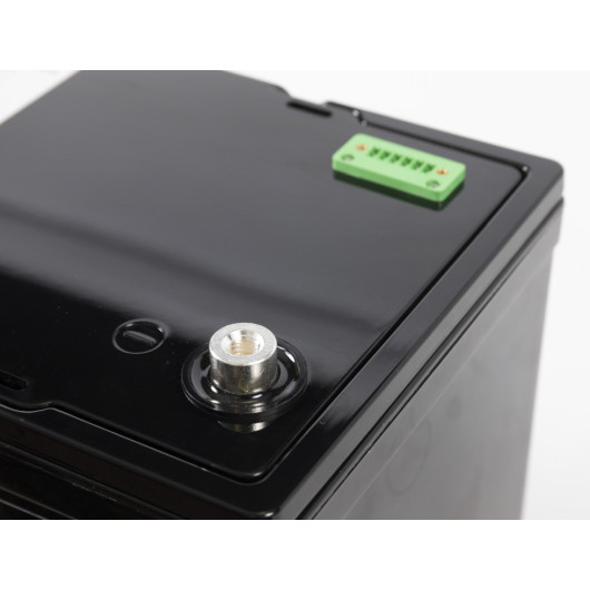Batterie Lithium 12V 100Ah - ENERGIE MOBILE LTPRO 12-100HD PHOENIX vu plot connexion M8