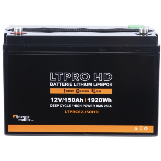 Batterie lithium LiFePO4 Energie Mobile LTPRO HD 12V 150Ah 1920Wh