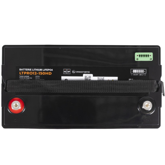 dessus - Batterie lithium LiFePO4 Energie Mobile LTPRO HD 12V 150Ah 1920Wh