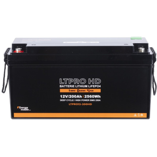 Batterie lithium LiFePO4 Energie Mobile LTPRO HD 12V 200Ah 2560Wh