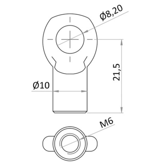 Oeillet Osculati en inox pour vérin de rechange M6 | Vérins et compas