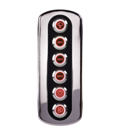 Tableau électrique Osculati en carbone avec 6 interrupteurs LED | Tableau électrique | LED rouge
