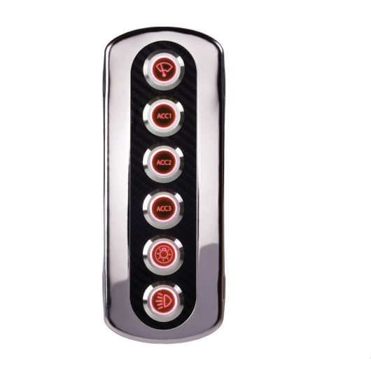 Tableau électrique Osculati en carbone avec 6 interrupteurs LED | Tableau électrique | LED rouge
