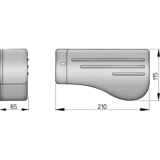 Capot plastique moteur essuie-glace VETUS RWCG | dimensions