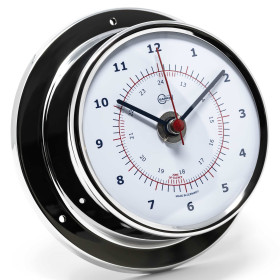 Horloge Bargio Sky en inox poli avec cadran blanc | Pendule & horloge