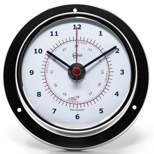 Horloge Bargio Sky en inox poli avec cadran blanc | Pendule & horloge | De face