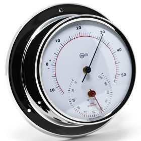 Thermo hygromètre Barigo Sky en inox poli avec cadran blanc | Baromètre, thermomètre & hygromètre