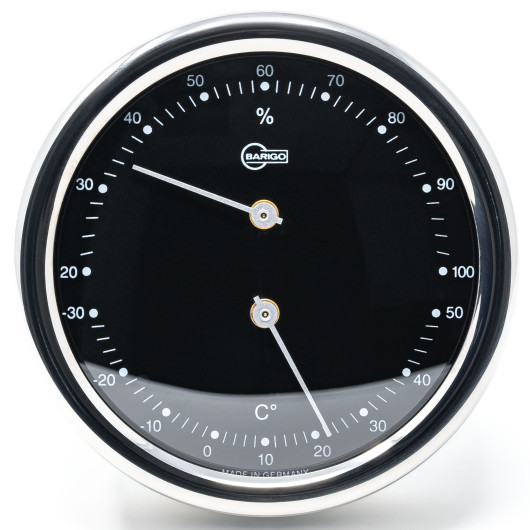 Thermo-hygromètre Barigo Orion 100 mm inox | double aiguille