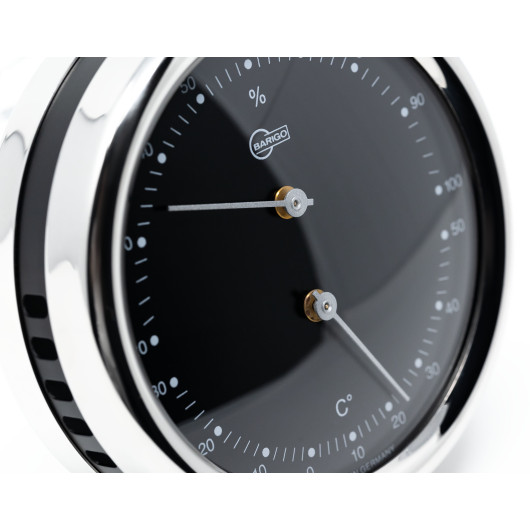 Thermo-hygromètre Barigo Orion 100 mm inox | contour en inox poli