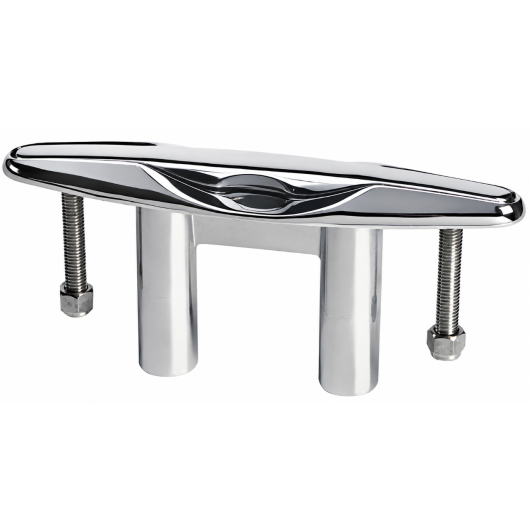 Taquet rétractable inox avec goujons et contre plaque de montage pour bateau