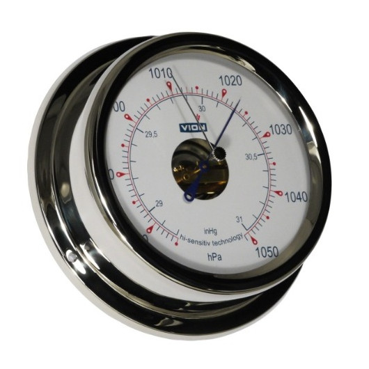 Grand baromètre inox a aiguille pour bateau VION A130 qualité marine