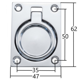 Anneau cuvette chromé 63 x 48 mm FS