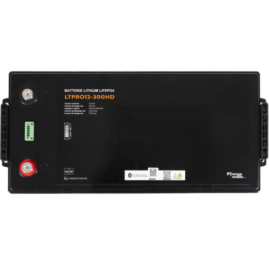 vu dessus - Batterie lithium LiFePO4 Energie Mobile LTPRO HD 12V 300Ah 3840Wh