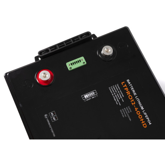 Connecteur phoenix et cosses- Batterie lithium LiFePO4 Energie Mobile LTPRO HD 12V 400Ah 5120Wh