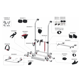 Schéma vue éclatée des Pièces Détachées FIAMMA Carry-Bike Pro | porte vélo de camping-car