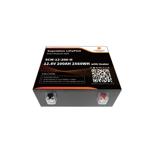 Batterie lithium basse temperature SCM-12-200-H SUPCELION | 200 Ah 2560 Wh vue couchée