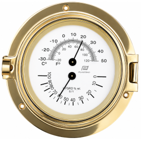 Thermo-Hygromètre 4,5" laiton massif Plastimo | instrument météo pour bateau | H2R Equipements