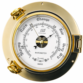 Baromètre 6" laiton massif PLASTIMO - instrument météo à aiguille pour bateau & maison