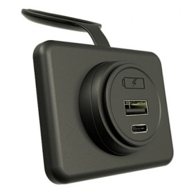 face - Prise USB en saillie étanche IP55 12V-24V - USB-A 18W & USB-C 45W - ÉNERGIE MOBILE