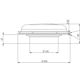 Aérateur solaire inox Ø 215 mm Trem - Ventilation autonome pour camping-car, van et bateau