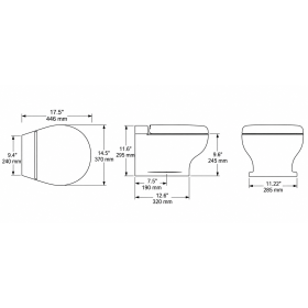 WC électrique TECMA Nano 24 V - WC marin compact pour bateau de plaisance à voile ou moteur