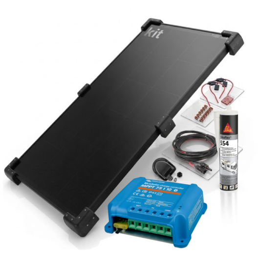 Kit Solaire Rigide 130W HPX Full Black - Panneau HPBC  Régulateur MPPT Victron SmartSolar 75-10