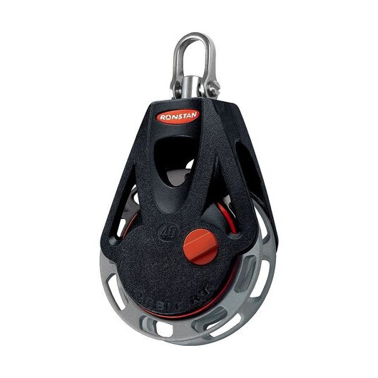 Poulie winch Ronstan Orbit 40 mm manuelle simple manille - ratchet haute performance