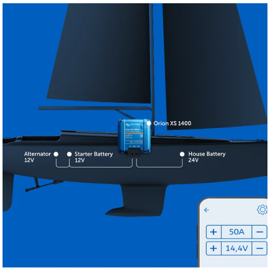 schéma bateau Chargeur de batterie DC-DC Orion XS 1400 - VICTRON Energy