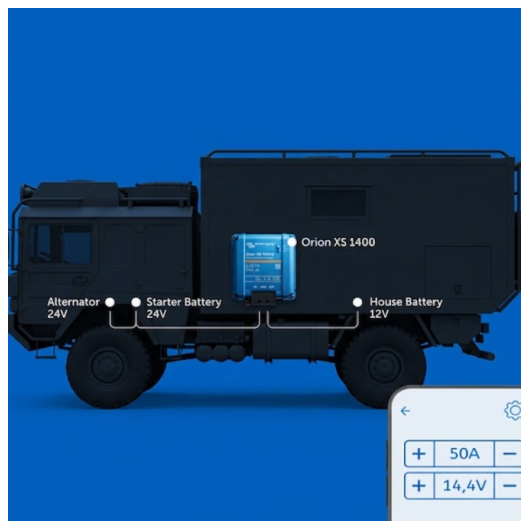 schéma camion Chargeur de batterie DC-DC Orion XS 1400 - VICTRON Energy