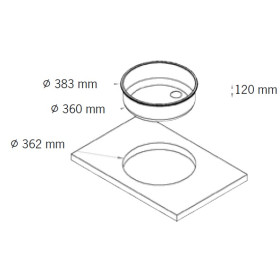 Evier inox ø 360 x H 120 mm CARBEST