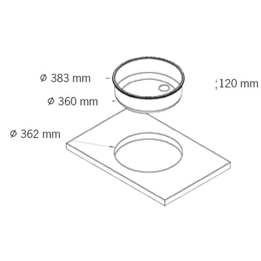 Evier inox ø 360 x H 120 mm CARBEST