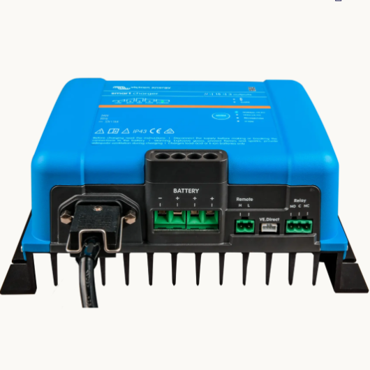 Chargeur Phoenix Smart IP43 16A 24V Victron Energy version 3 soties - connexions Elec