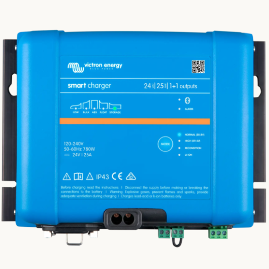 Chargeur Phoenix Smart IP43 12V 25A Victron Energy version 1+1 sorties - dessus