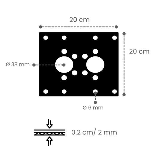 Support de montage pour chauffage AIR 2D/4D AUTOTERM schéma dimensions